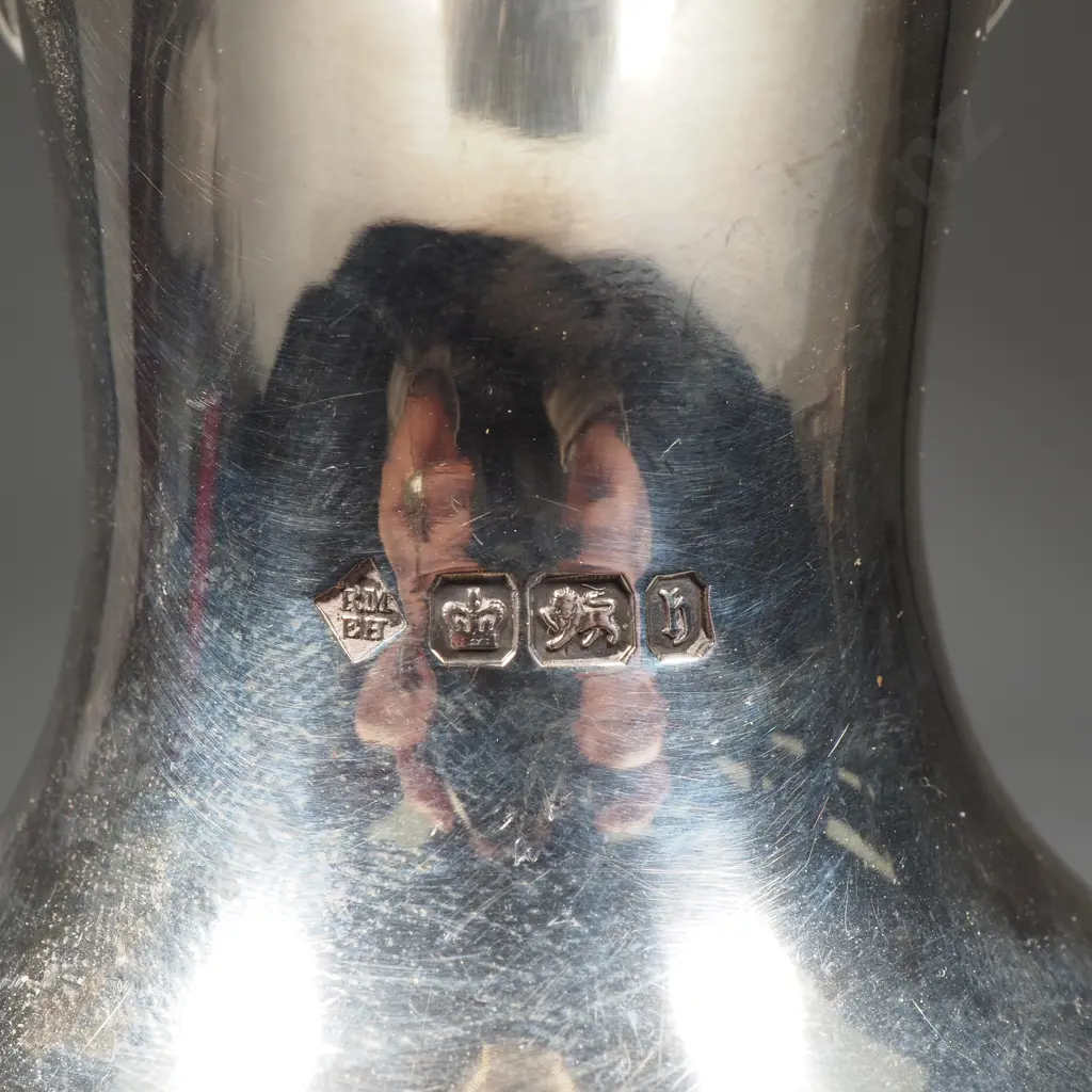 Sterling Silver Octagonal Jug - Sheffield 1900 Martin Hall &Co Image 1++