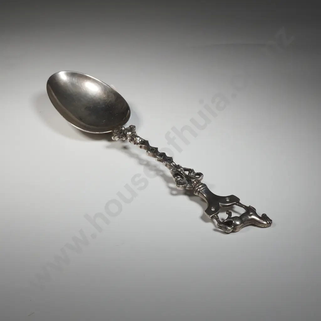 Continental European Silver Spoon w Horse Motif & 1784 on Reverse Image 1++