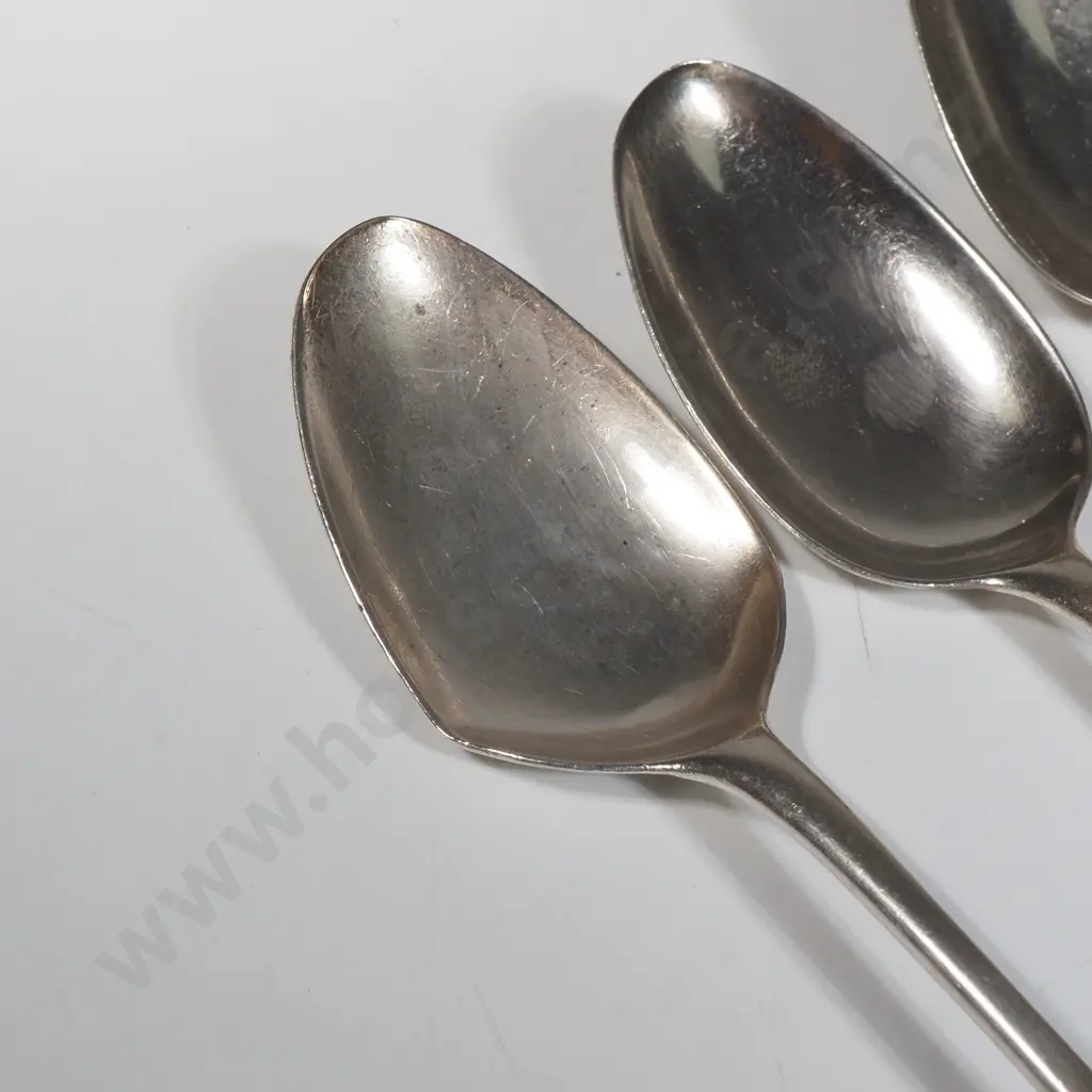 Four Sterling Silver Desert Spoons - Various Georgian Hallmarks - One A/F Image 1++