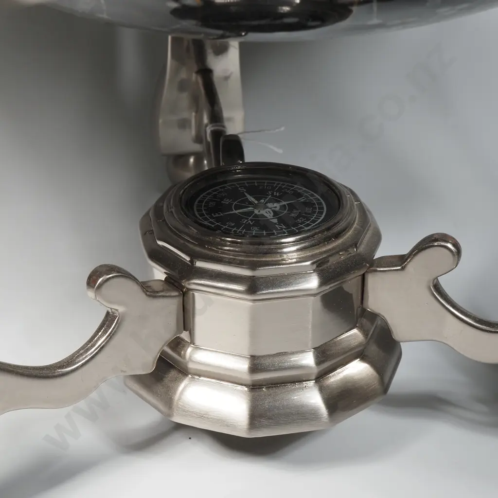 Black Celestial Star Globe w Compass To Base & On A Heavy Metal Tripod Stand Image 1++