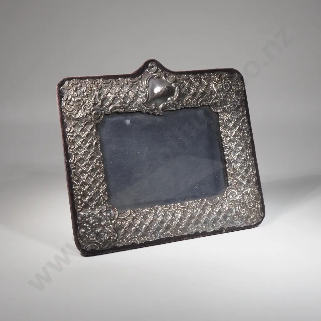 Large Sterling Silver Ornate Picture Frame Image 1++
