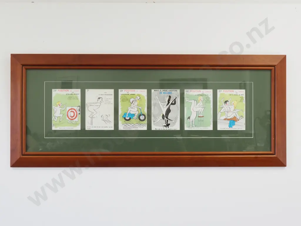 Framed French Post Cards In Jarrah Frame Image 1++