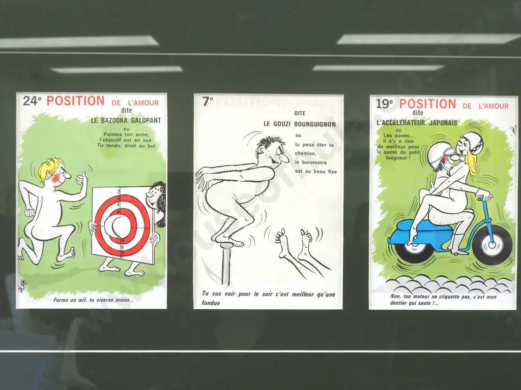 Framed French Post Cards In Jarrah Frame Image 1++