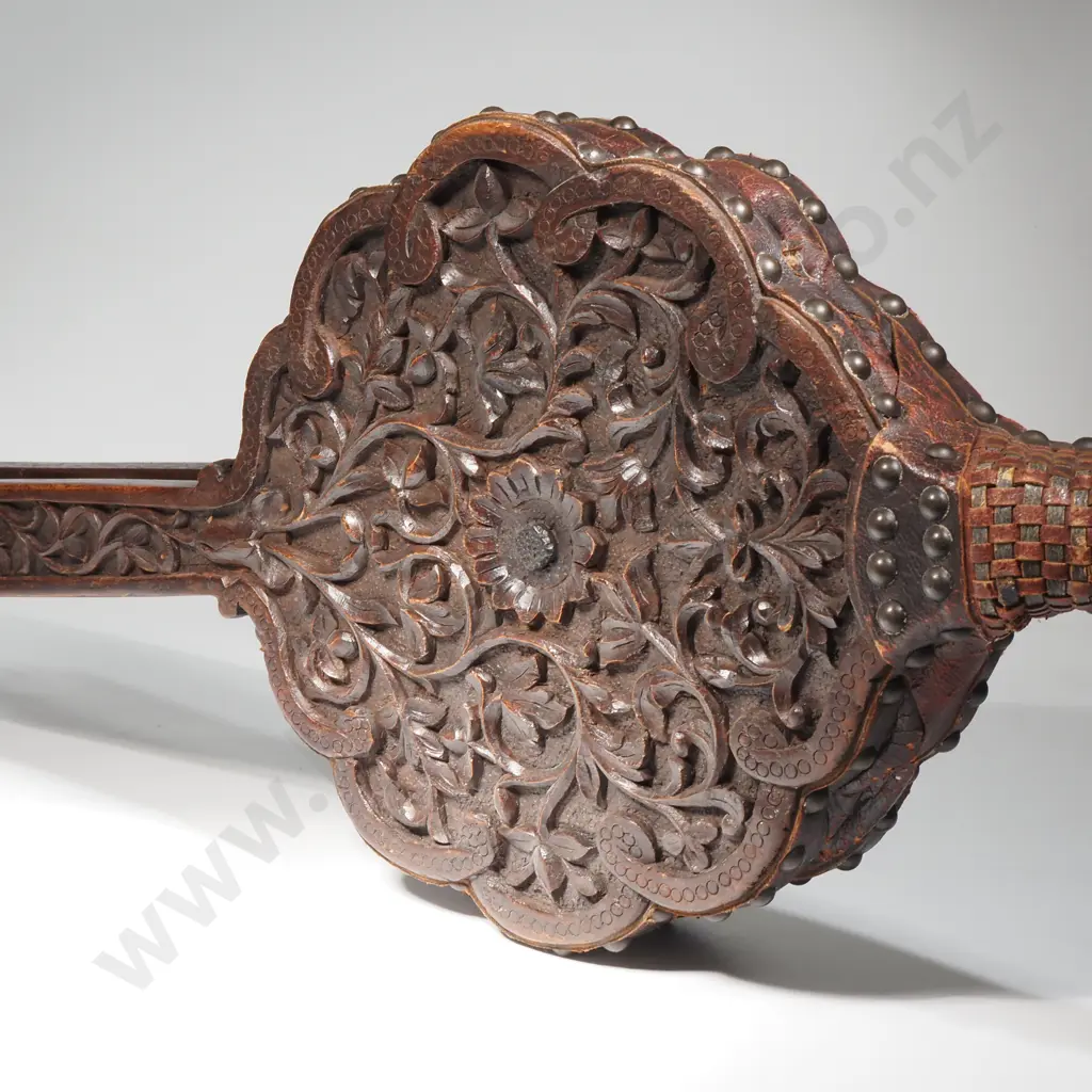 Heavily Carved Vintage Wooden/Leather Bellows Image 1++