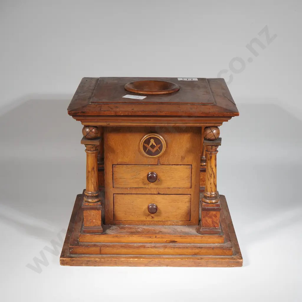 New Zealand Timber Masonic Ballot Box Image 1++