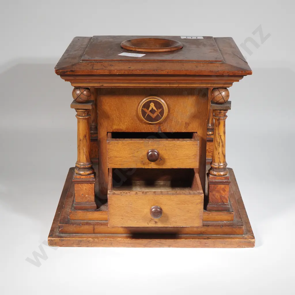 New Zealand Timber Masonic Ballot Box Image 1++