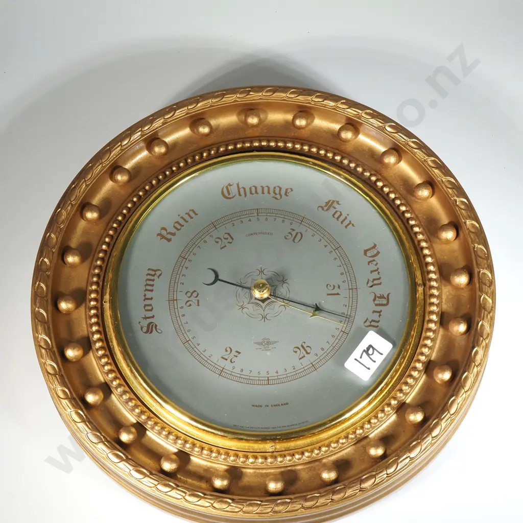 Circular barometer - Shortland Smiths - England - In Decorative Circular Gilt frame Image 1++