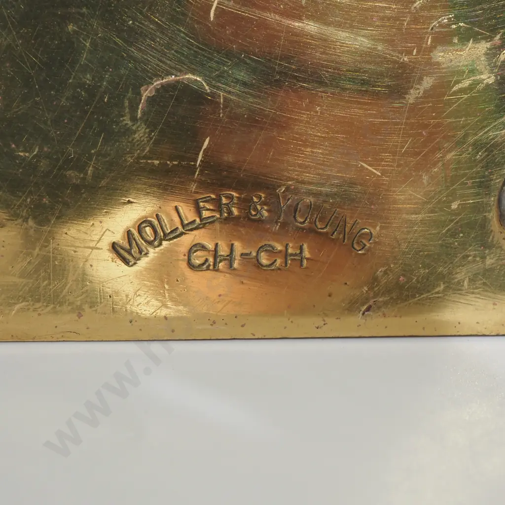 Vintage Brass Plaque "R L Ronaldson Barrister & Solicitor" - Moller & Young Christchurch Image 1++