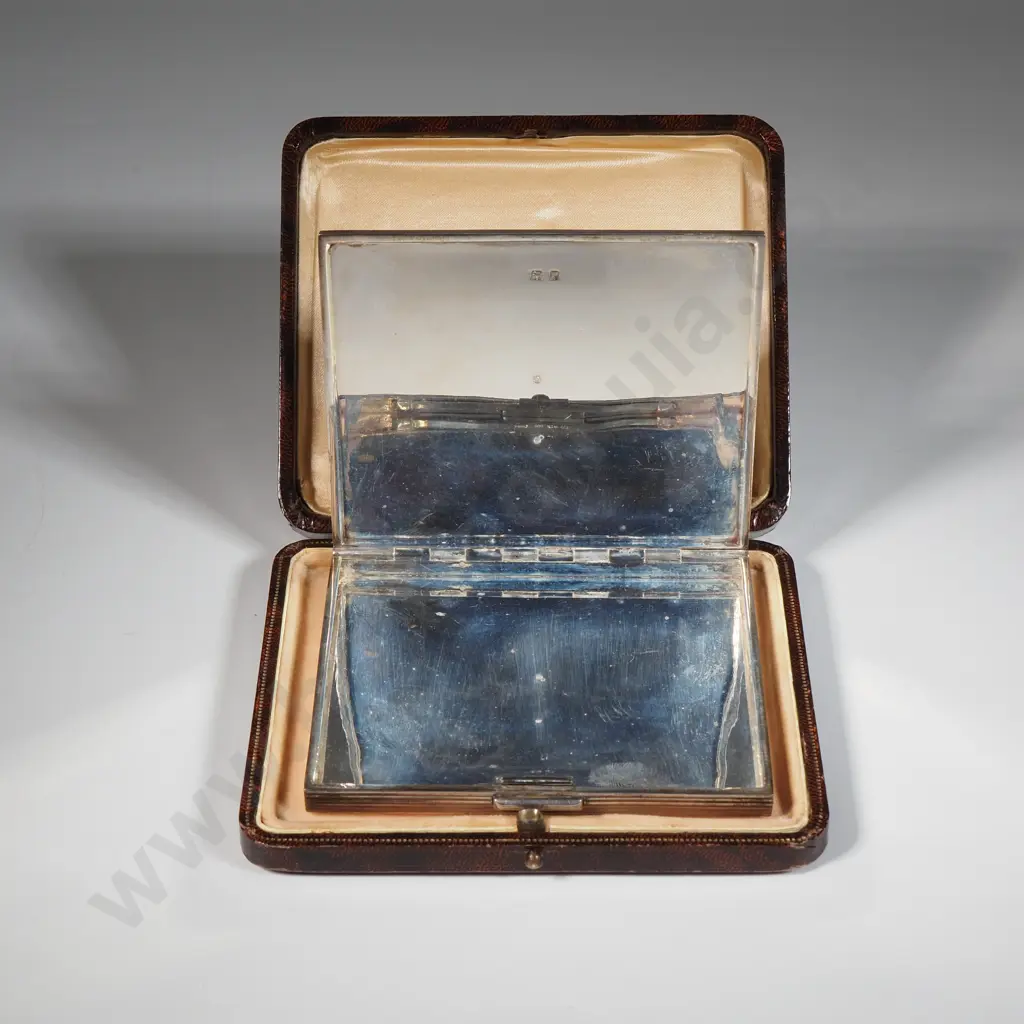 Exceptional Cased Sterling Silver Cigarette Case Image 1++