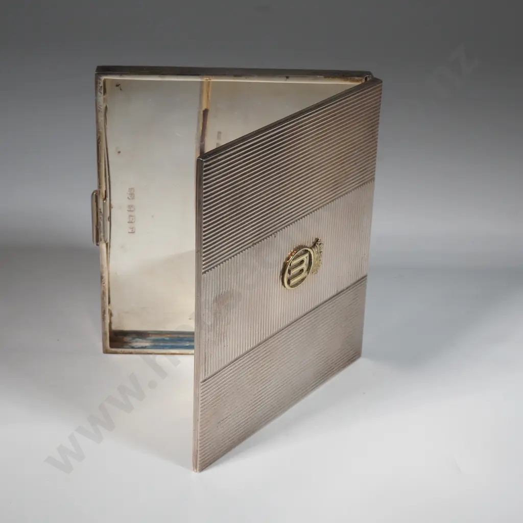 Exceptional Cased Sterling Silver Cigarette Case Image 1++
