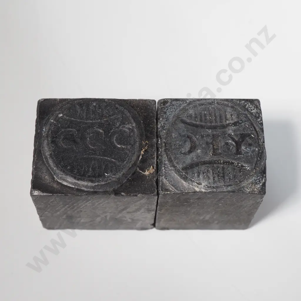Two Vintage Letterpress Printing Blocks Or Dies - Marked CCC & YFC Image 1++