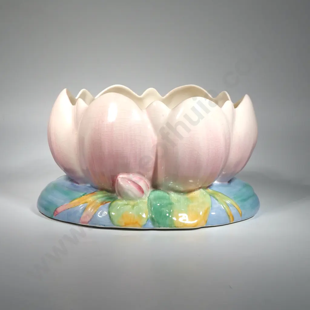 A Clarice Cliff ‘Lotus' vase - circa 1940 Moulded As An Open Flower With Bud Decoration Image 1++