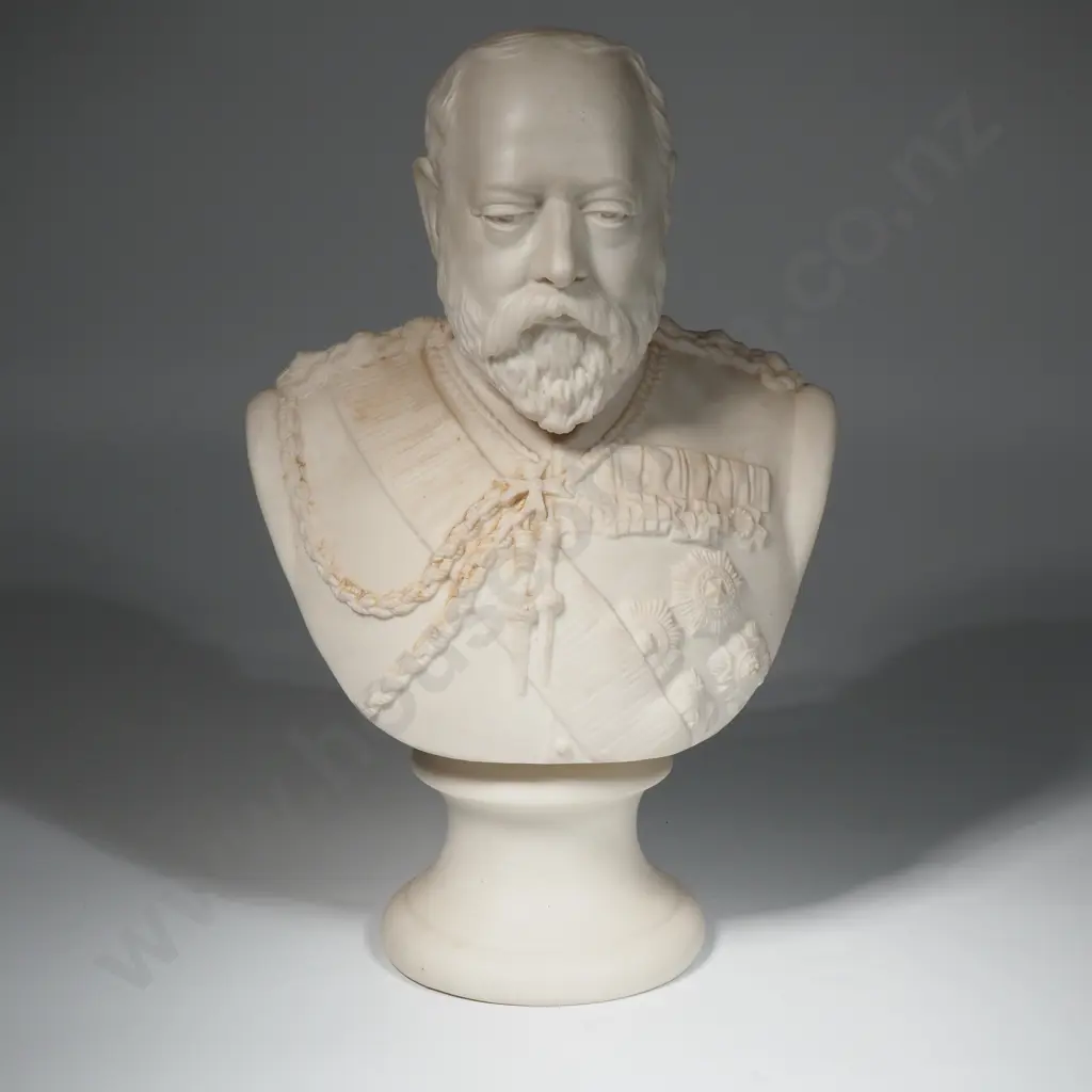 Antique Parian Ware Bust Of Edward 7th Image 1++