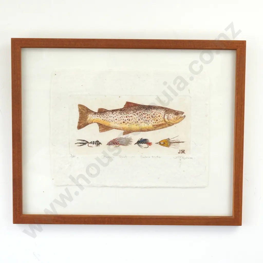 Jill R Roche 2002 - Brown Trout - Salmo Trutta Etching on Paper 7/100 Image 1++