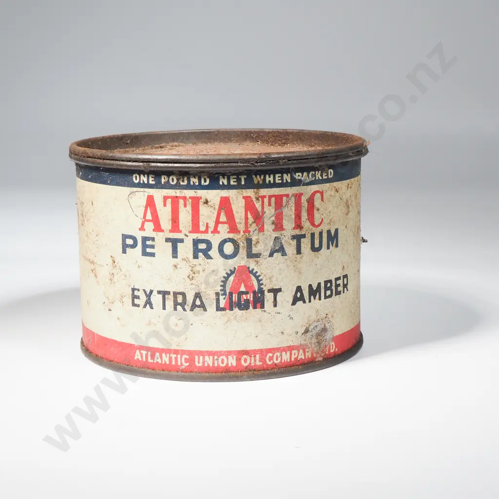 Vintage Tin Of Atlantic Petrolatum Extra Light Amber From Atlantic Union Oil Company  Image 1++