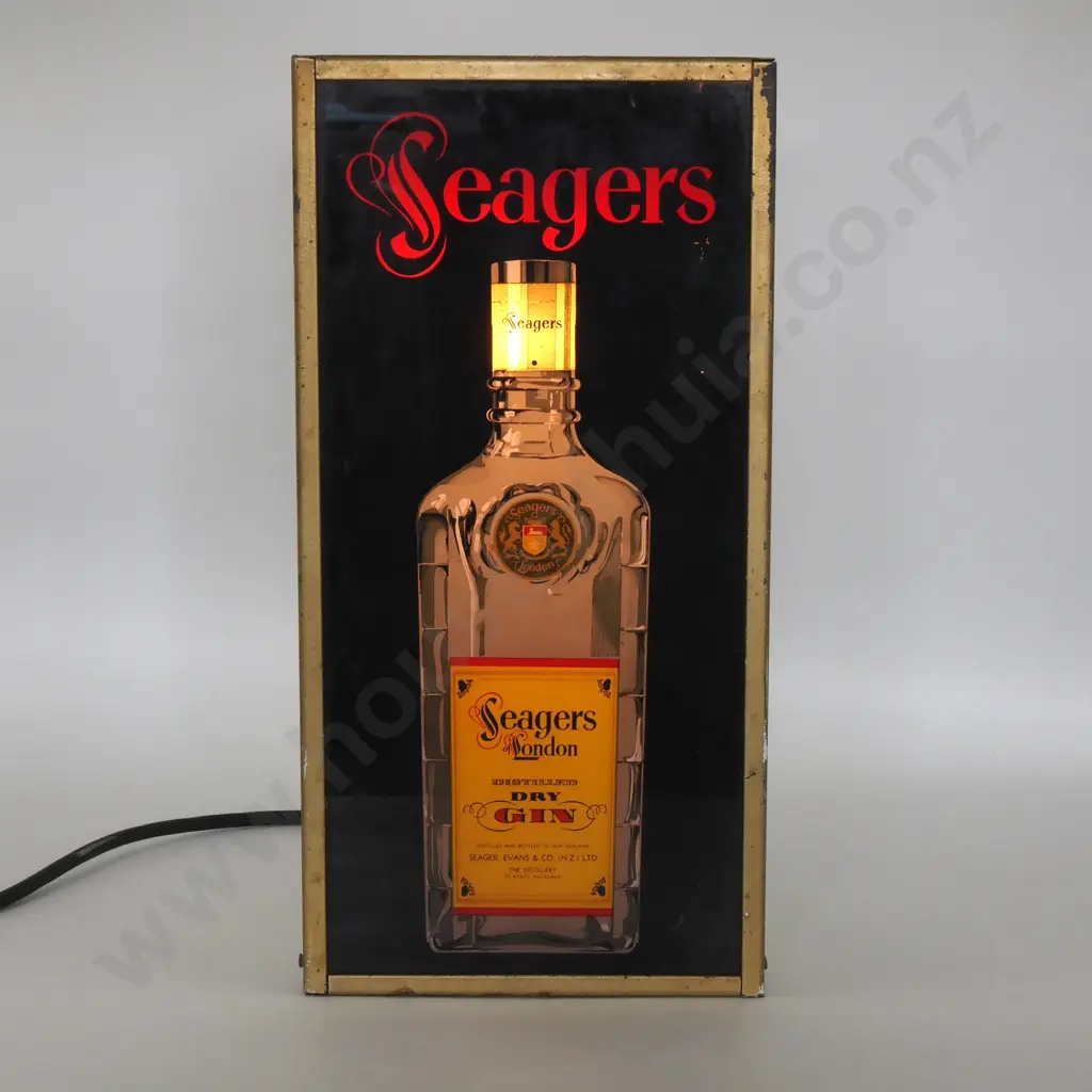 Vintage Seagers Gin  Illuminated Advertising Sign Image 1++