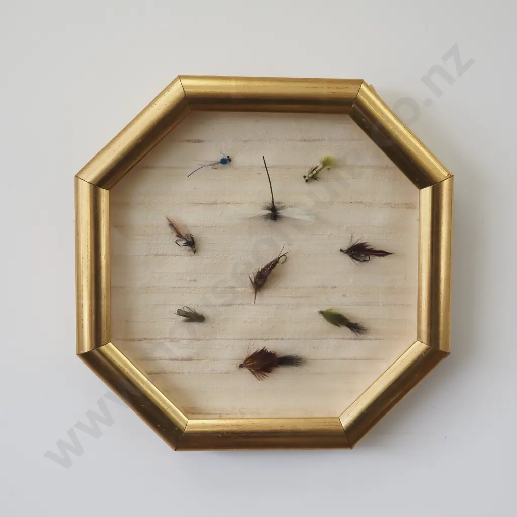 Two Octagonal Framed Groups Of Fishing Flies Image 1++
