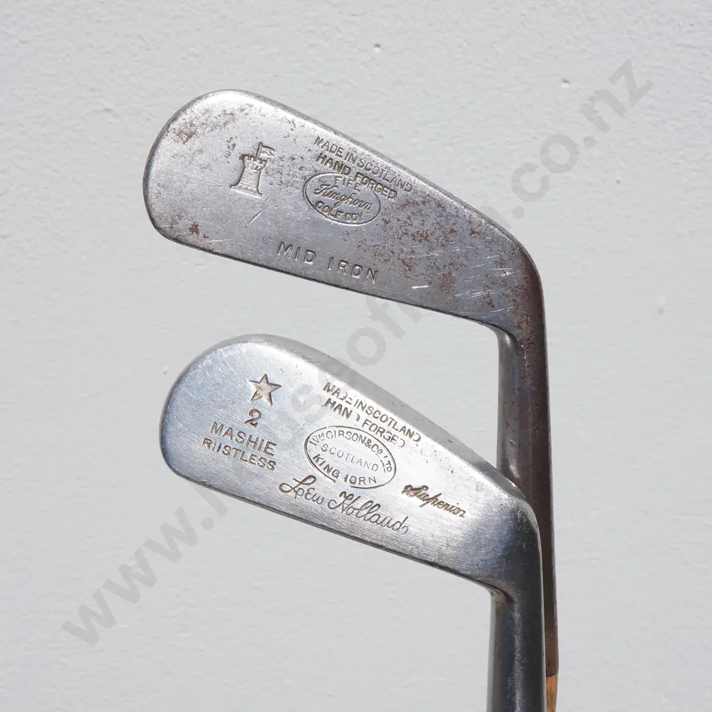 Vintage Hickory Shaft Fife Kinghorn Mid Iron & A Fife Kinghorn Mid Iron & A William Girson & Co Mashie No 2 Golf Club Image 1++