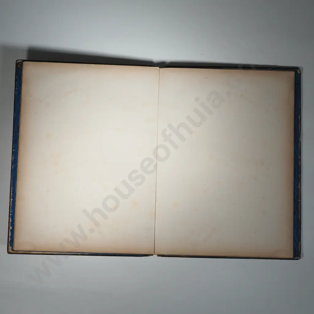 Mid Victorian Burr Walnut Stationery Folder In Gothic Style w Blue Jasperware Roundels & Blue Watered Silk Inside Image 1++