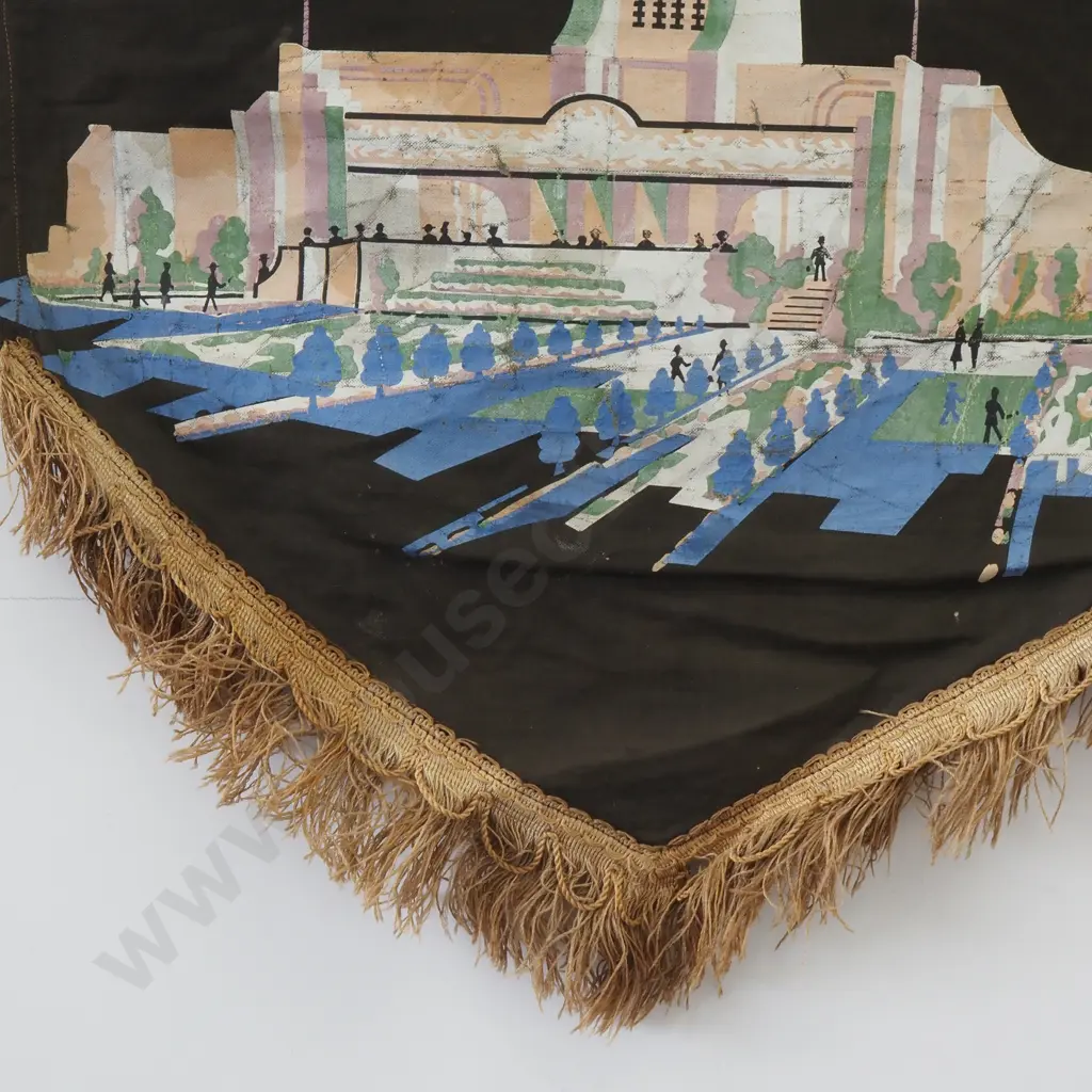 Vintage New Zealand 1940 Centenary Banner w Fringe Image 1++