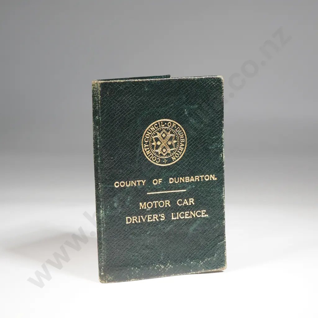 Scarce Early 1913 Dated County Of Dunbarton Motor Car Drivers License Image 1++