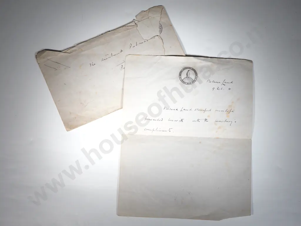 British Antarctic Expedition Terra Nova Envelope & Letter (Stamp Removed) Sent From Victoria Land 9 Sept 1911 Image 1++