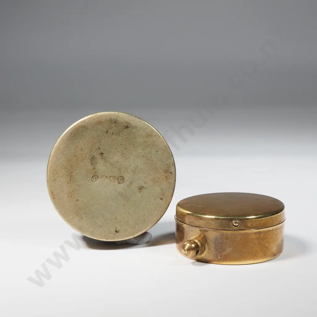 Brass Pill Box And Compass Image 1++