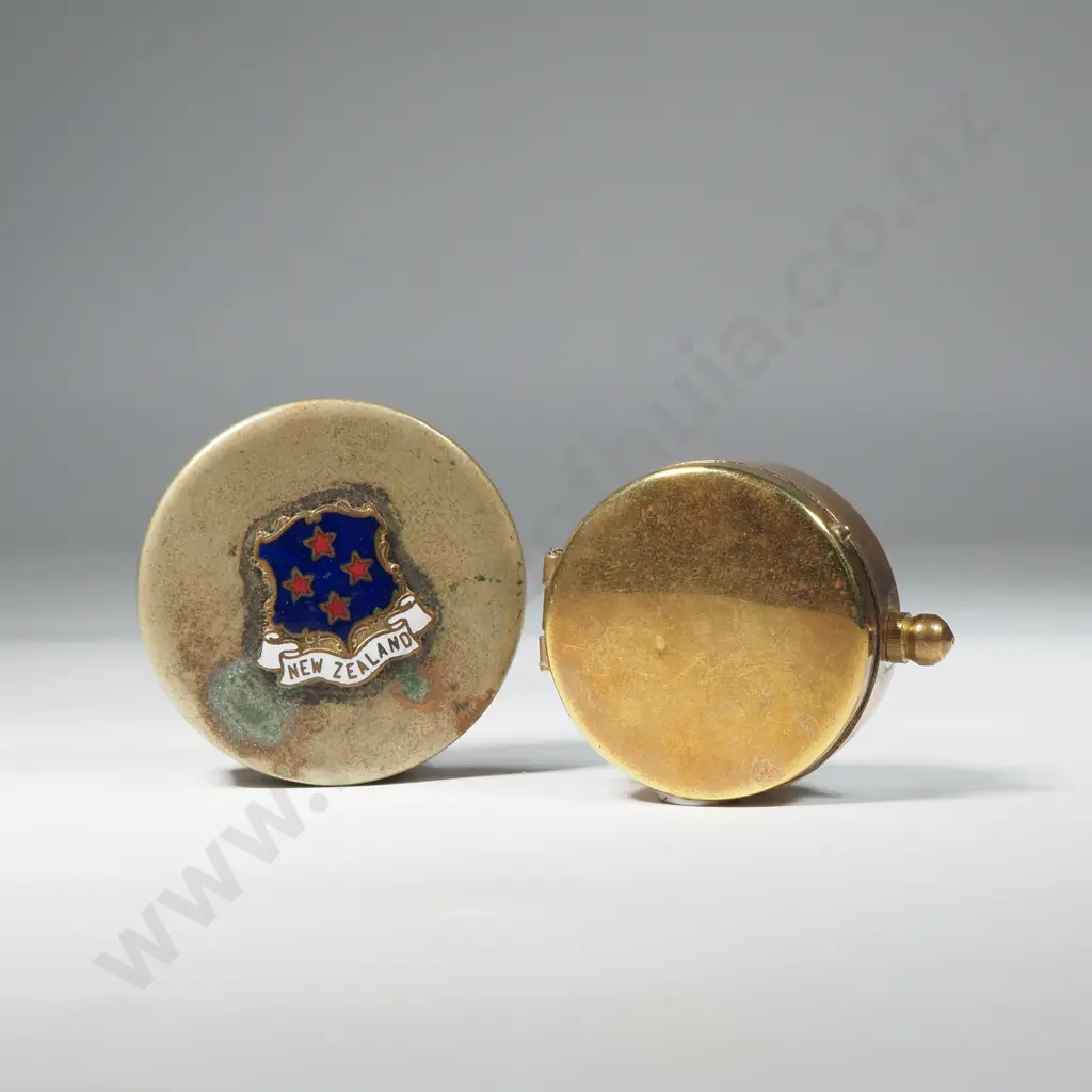 Brass Pill Box And Compass Image 1++