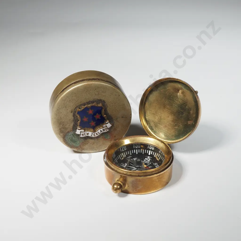 Brass Pill Box And Compass Image 1++
