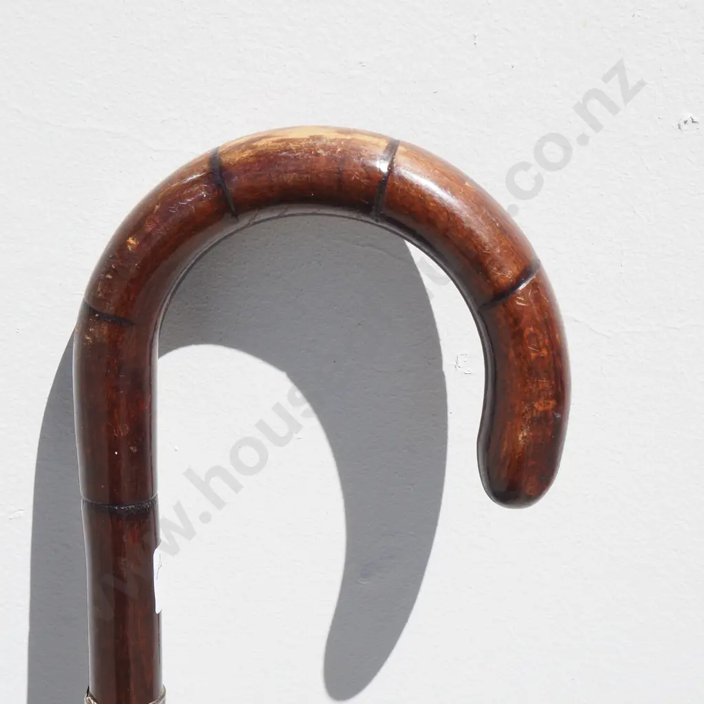 Sterling Silver Banded Walking Cane  Image 1++