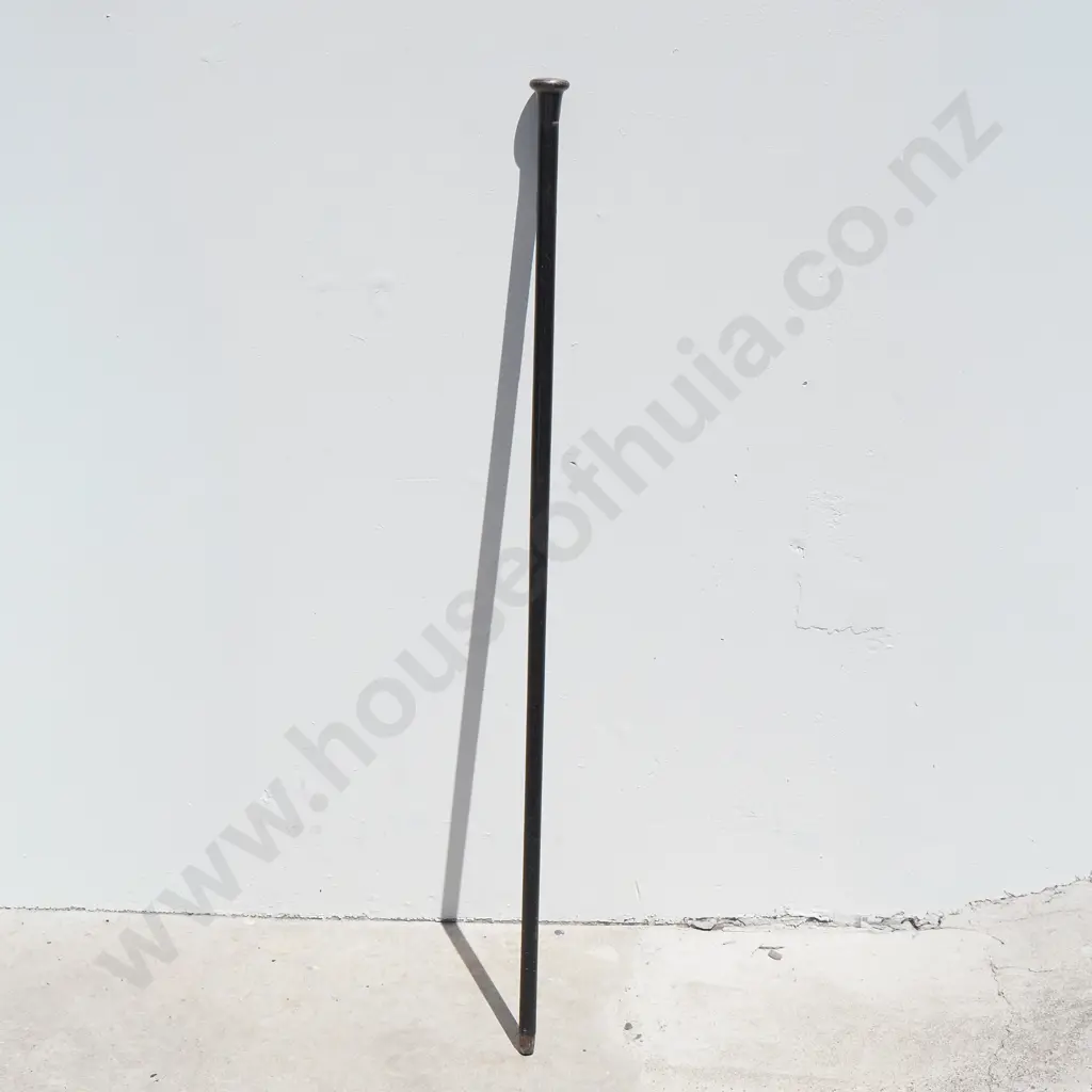 Antique Sterling Silver English Hallmarked End Capped Walking Stick w Ebonised Wood Image 1++