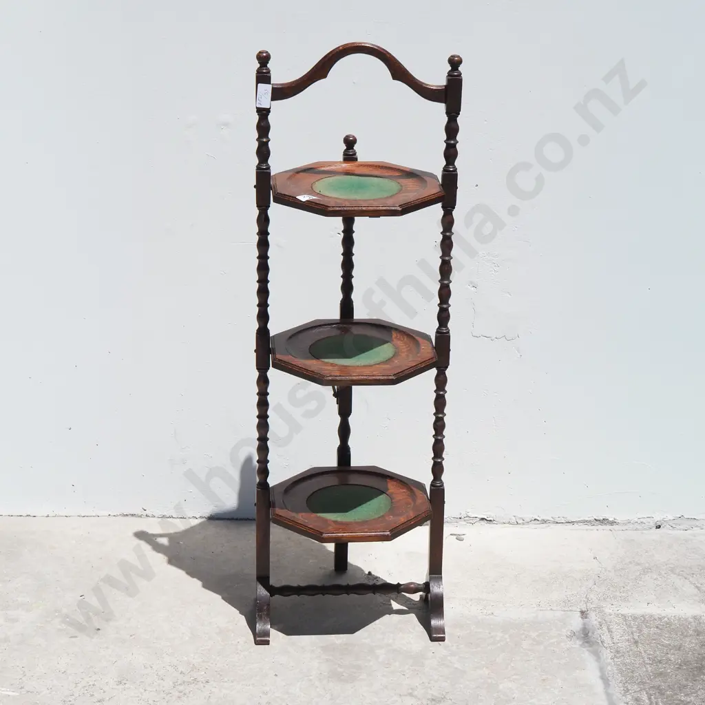 Three Tier Oak Vicar's Delight/Cake Stand Image 1++