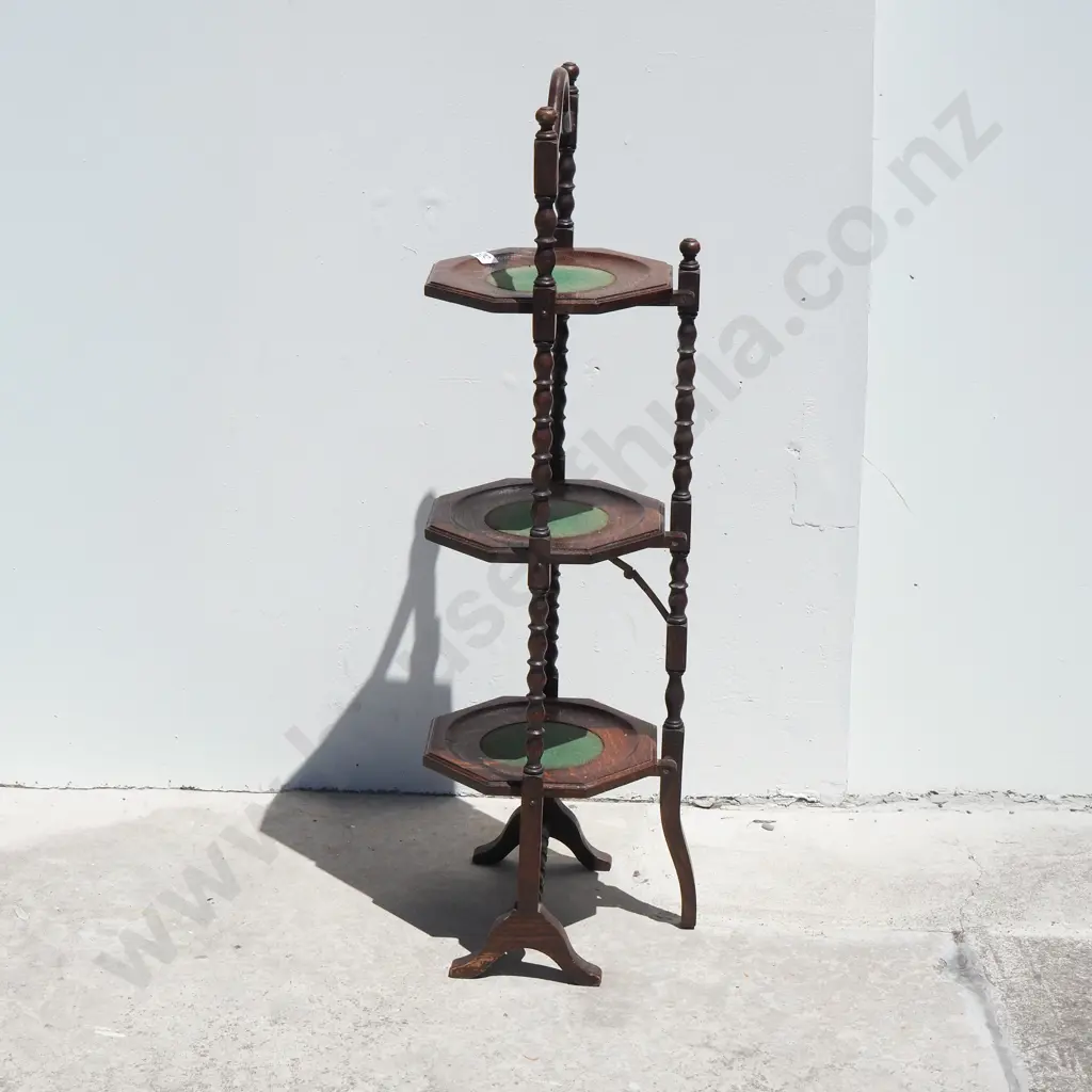 Three Tier Oak Vicar's Delight/Cake Stand Image 1++