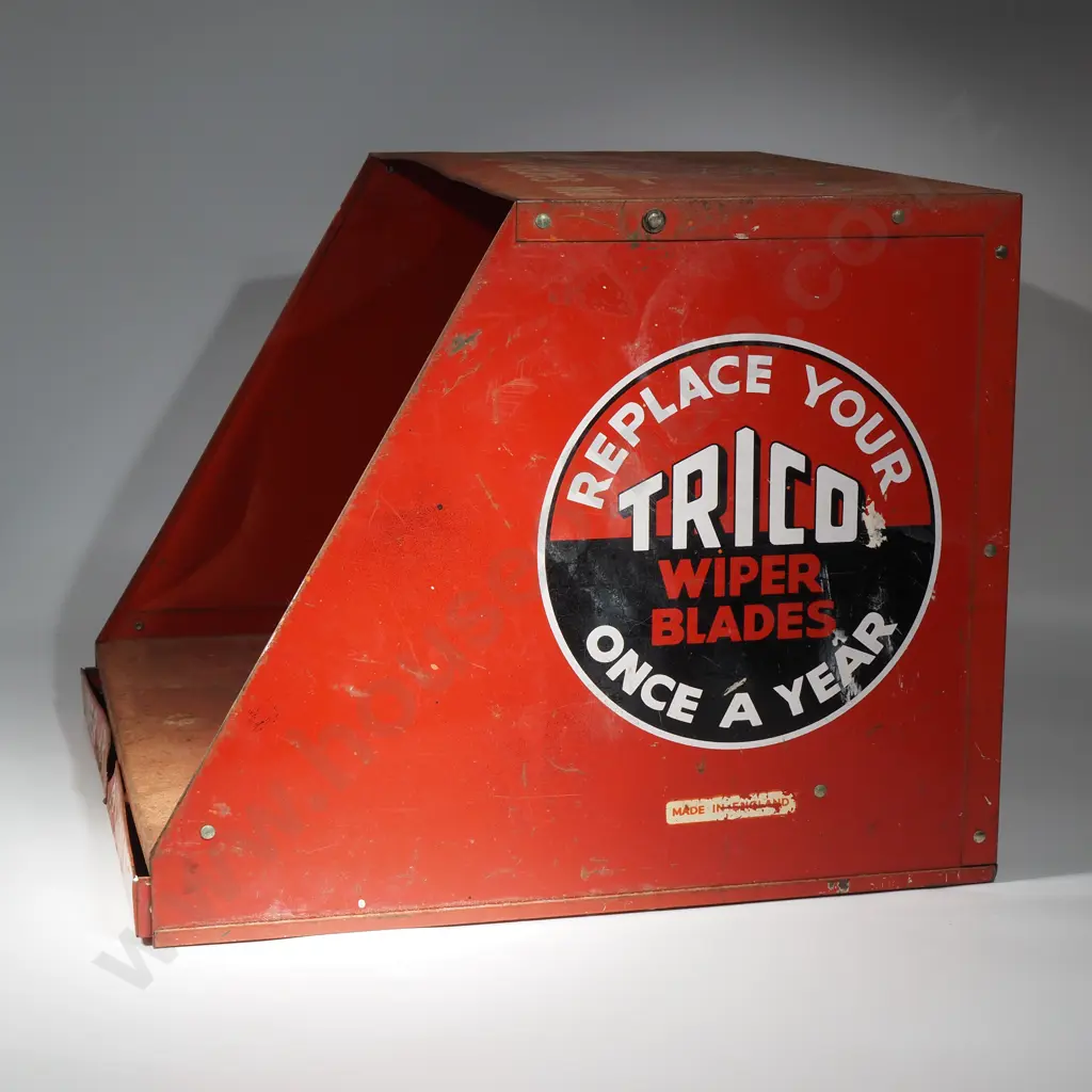 Vintage Red Metal Advertising/Storage Cabinet For Trico Brand Wiper Blades & Arms Image 1++