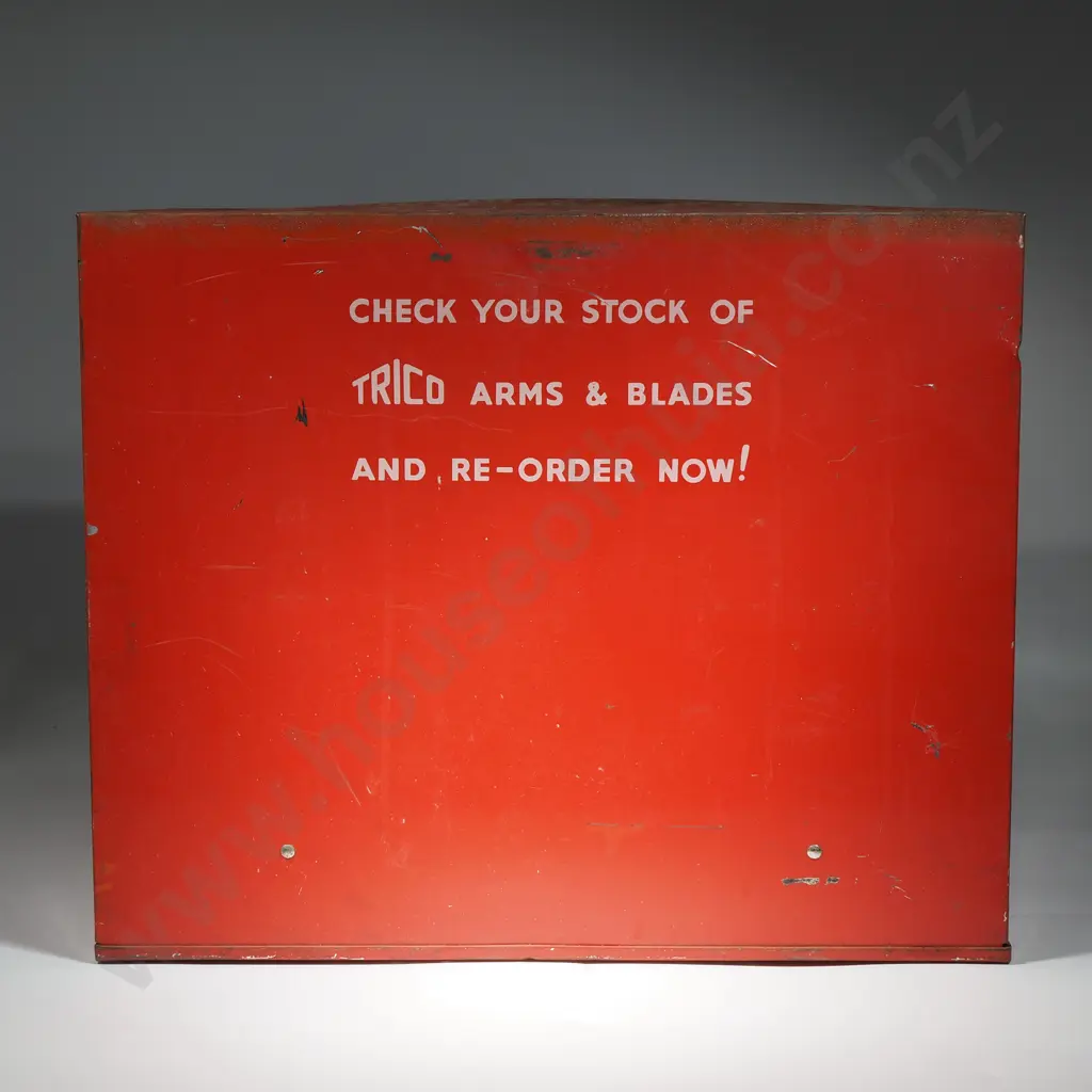 Vintage Red Metal Advertising/Storage Cabinet For Trico Brand Wiper Blades & Arms Image 1++