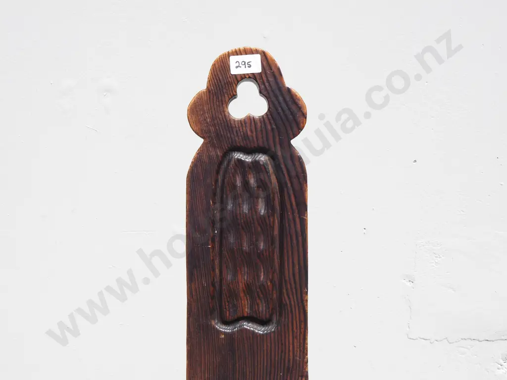 Brutalist Hand Carved Oak Spanish Tripod Chair  Image 1++