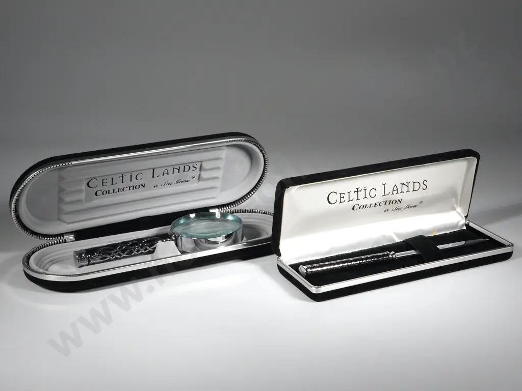 Celtic Lands Magnifying Glass & Letter Opener. Both Cased Image 1++