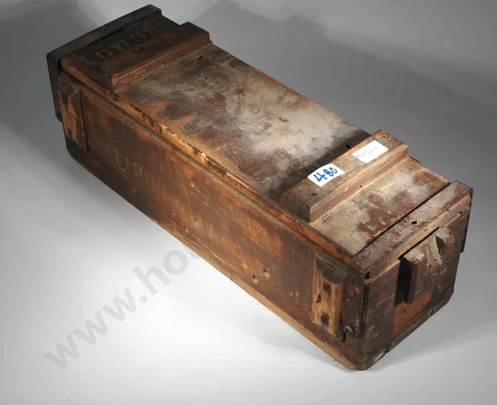 Vintage Wooden Ammo Case. Marked  Lot 380 Image 1++