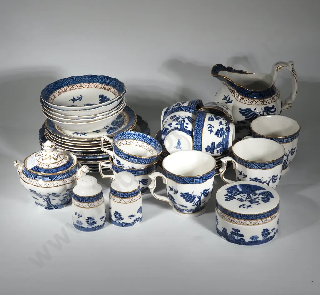 Large Assorted Lot of Royal Doulton Blue & White Booths Real Old Willow Pattern China - Image 1++