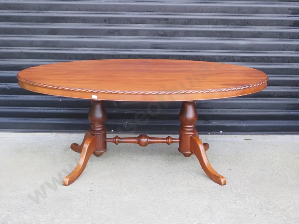 Rose & Heather Twin Pedestal Base Rimu Table Image 1++