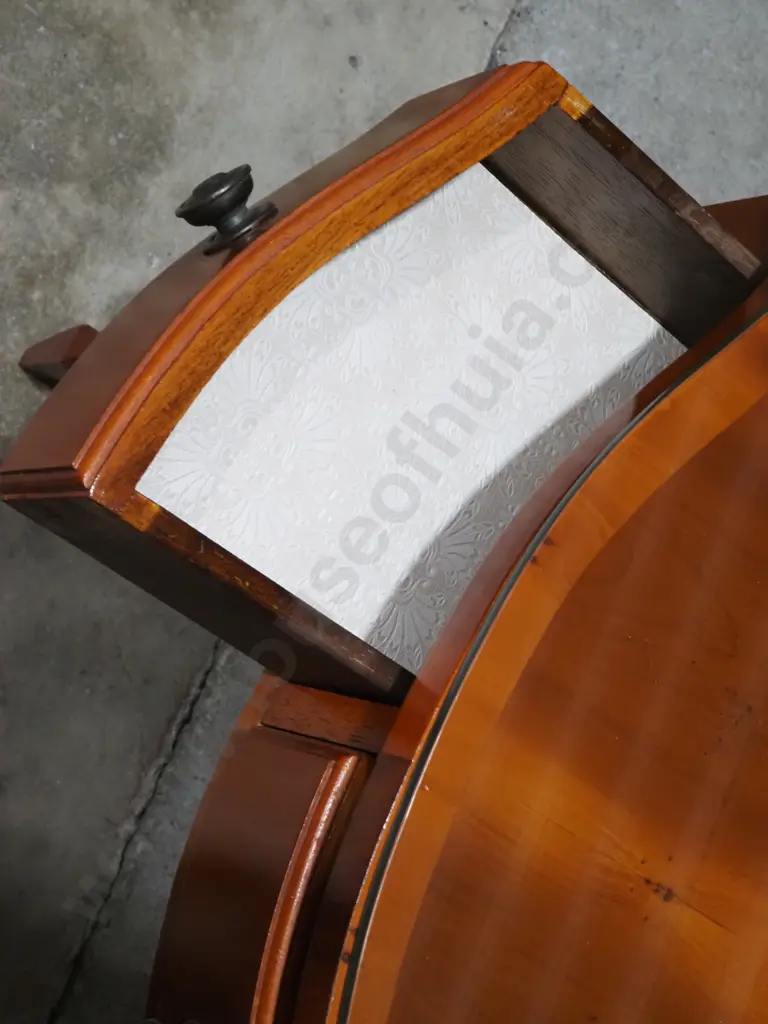 Serpentine Front Hall Table with Two Frieze Drawers On Spade Feet. Possibly Satinwood Image 1++