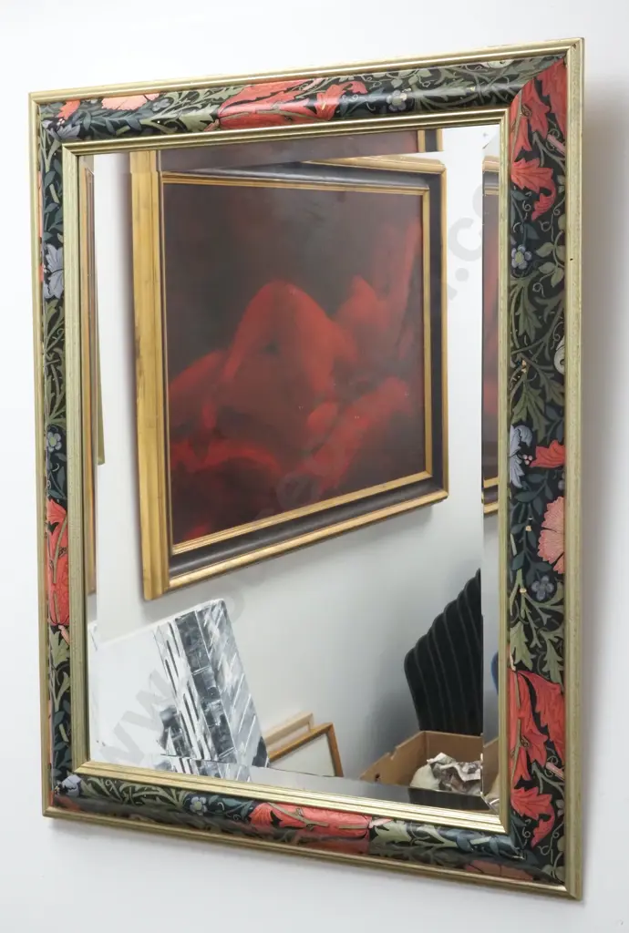 Bevelled Wall Mirror With Art Nouveau Surround  Image 1++