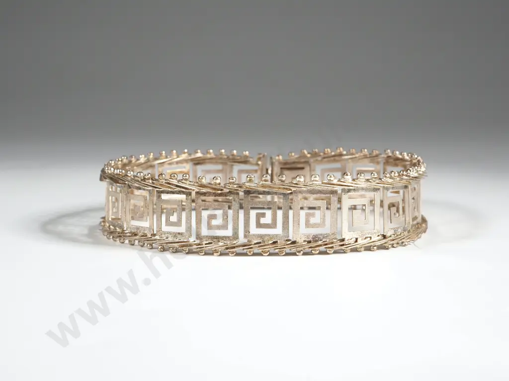 Sterling Silver Greek Key Motif Bracelet Image 1++