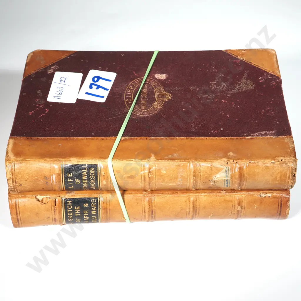 Two Leather Bound Books- A Sketch Of the Kafir & Zulu Wars, Life of Stonewall Jackson Image 1++