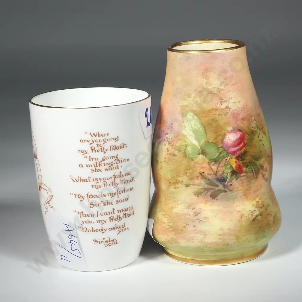 Royal Doultan Nursery Ryme Vase & Royal Winton Rose Vase. Image 1++