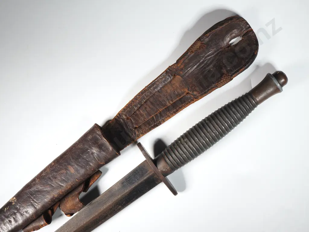 Late WW2 Fairbairn Sykes Dagger - Shortened Blade in Scabbard  Image 1++