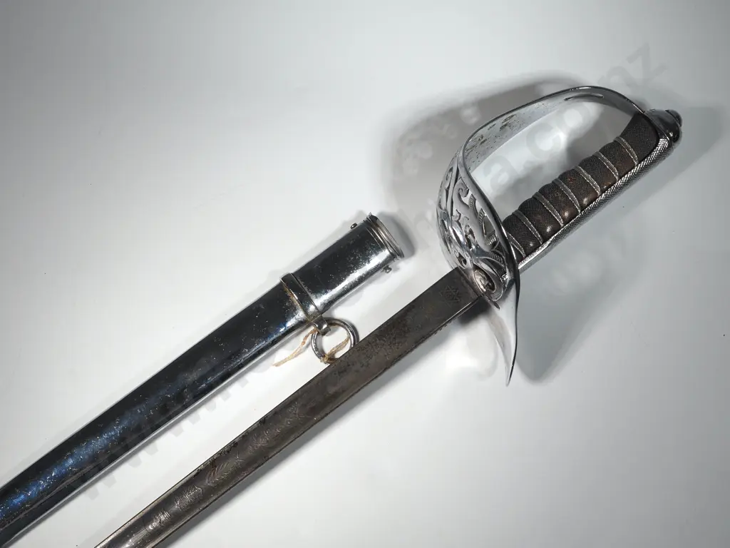 1895 British Officers Sword - Chromed Scabbard & Hilt Image 1++