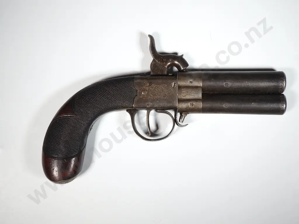 Antique Belgian Over & Under Turn Pocket Percussion Pistol Image 1++