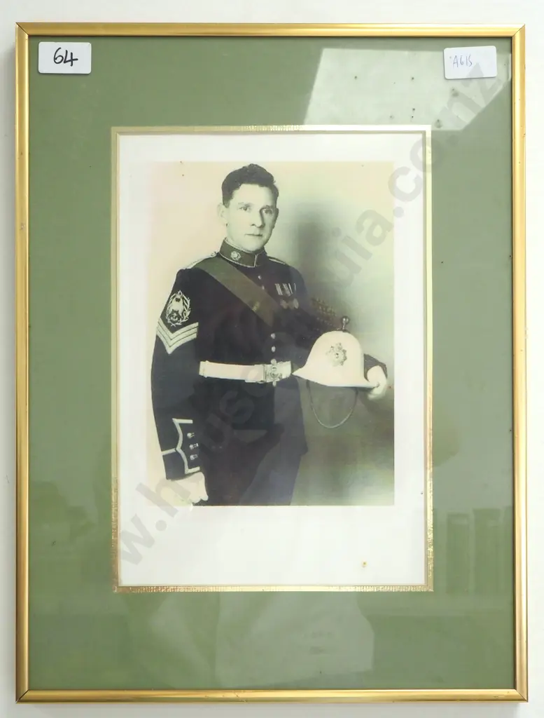 WW1 Royal Marines Swagger Stick w Silver Plated Brass Pommel, Brass Ferrel, Wooden Shaft & Two Photographs Image 1++