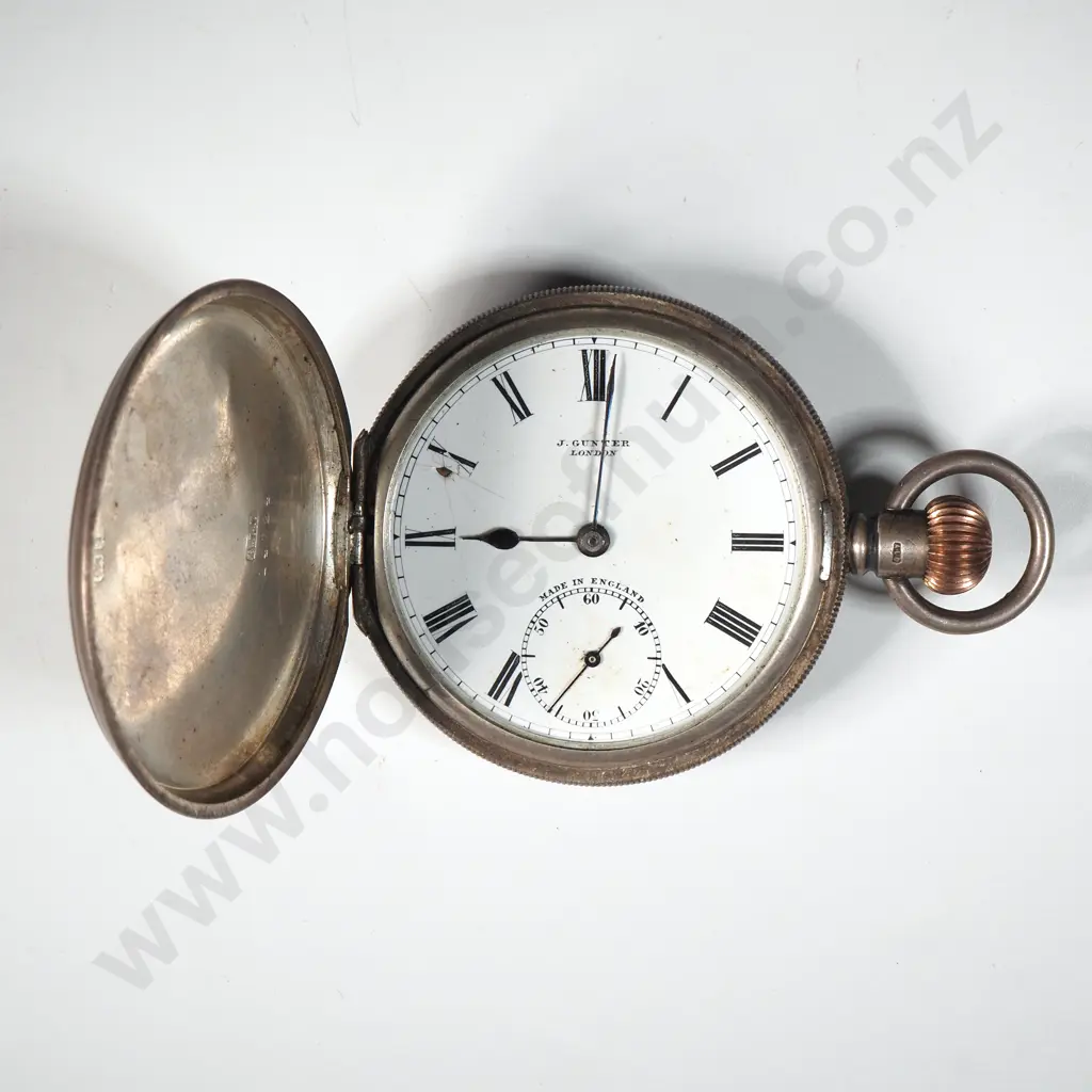 WW1 Sterling Silver Hunter Pocket Watch Token of Honour - Presented to P G Jacob Killed in Action 4th October 1916 NZFA Image 1++